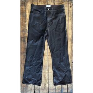 Pistola Brown Coated Denim Cropped Flare Jeans Women 30
